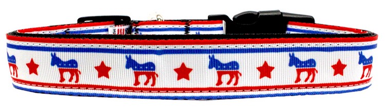 Political Nylon Democrat Dog Collar XL